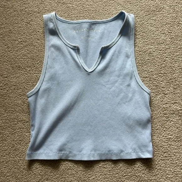 Aeropostale Blue Sleeveless Crop Tank Top - Picture 1 of 1